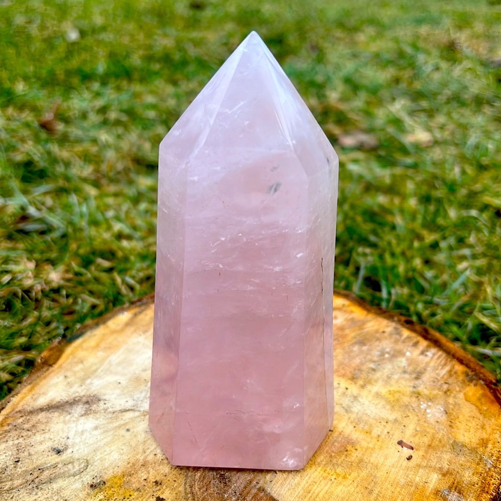 Rose Quartz Tower Medium Size 545 grams from Madagascar